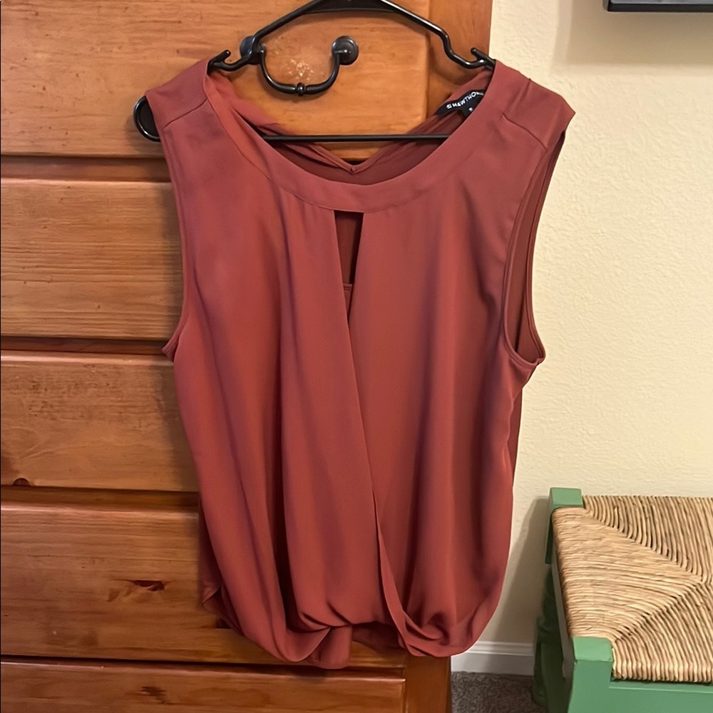 41 Hawthorn Pink Asymmetrical Sleeveless Blouse